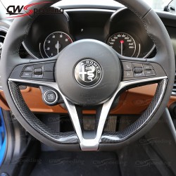  DRY CARBON FIBER FIBER STEERING WHEEL SWITCH PLATE FOR 2016-2018 ALFA ROMEO GIULIA  