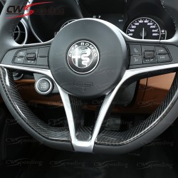  DRY CARBON FIBER FIBER STEERING WHEEL SWITCH PLATE FOR 2016-2018 ALFA ROMEO GIULIA  