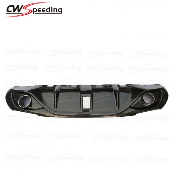 CWS-B STYLE CARBON FIBER REAR DIFFUSER(T-2) WITH LEADER LIGHT FOR 2017 ALFA ROMEO GIULIA CWS-B STYLE CARBON FIBER REAR DIFFUSER(T-2) WITH LEADER LIGHT FOR 2017 ALFA ROMEO GIULIA