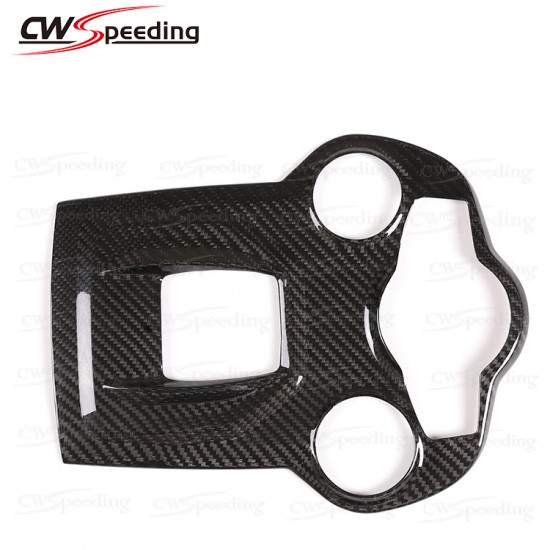 DRY CARBON FIBER CENTER CONSOLE SKIN COVER WITH CENTER GEAR COVER FOR 2017-2019 ALFA ROMEO STELVIO DRY CARBON FIBER CENTER CONSOLE SKIN COVER WITH CENTER GEAR COVER FOR 2017-2019 ALFA ROMEO STELVIO