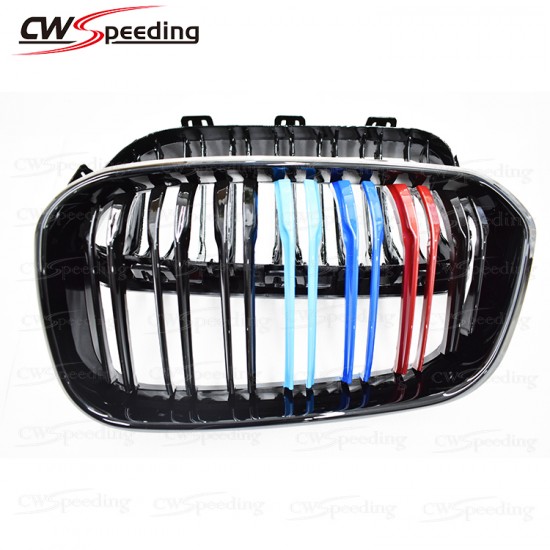 M COLOR SHINY BLACK ABS MATERIAL FRONT GRILLE FOR 2011-2015  BMW 1 SERIES F20 