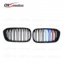 M COLOR SHINY BLACK ABS MATERIAL FRONT GRILLE FOR 2016-2017 BMW 1 SERIES F20 