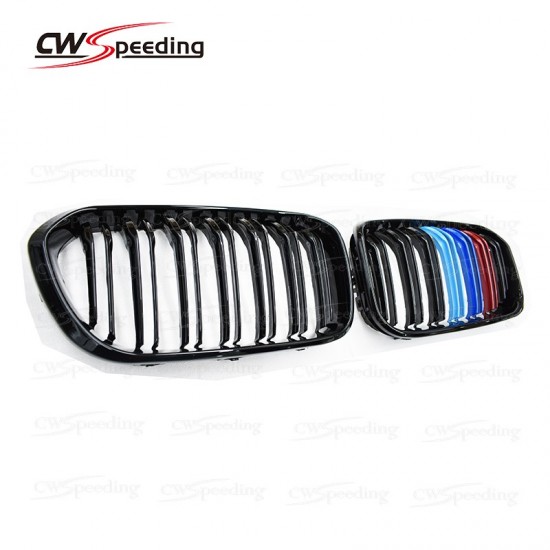 M COLOR SHINY BLACK ABS MATERIAL FRONT GRILLE FOR 2016-2017 BMW 1 SERIES F20 