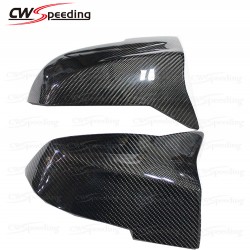 M4 STYLE REPLACEMENT CARBON FIBER SIDE MIRROR COVER FOR 2012-2014 BMW 1 SERIES F20 