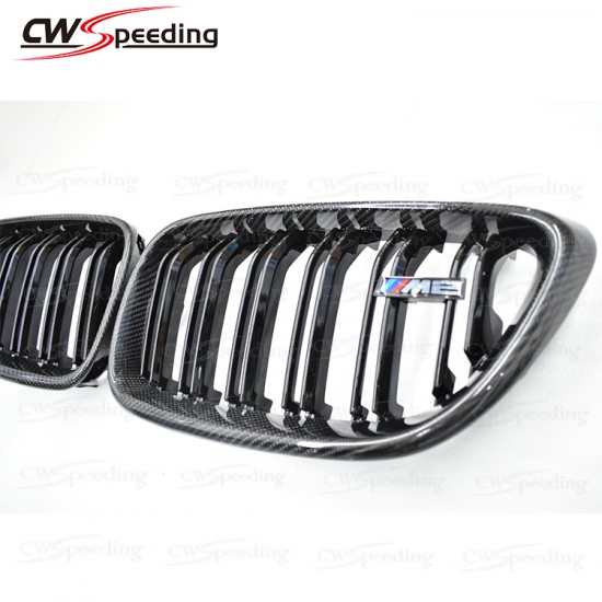 CARBON FIBER GLOSS FINISH FRONT GRILLES FOR 2014-2016 BMW 2 SERIES F22 F80 F82  F32 F36