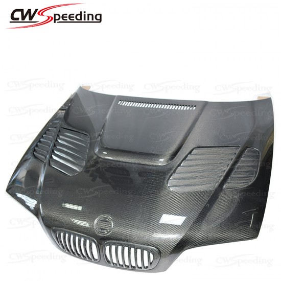 GTR STYLE CARBON FIBER HOOD FOR 2002-2005 BMW 3 SERIES E46 4D GTR STYLE CARBON FIBER HOOD FOR 2002-2005 BMW 3 SERIES E46 4D