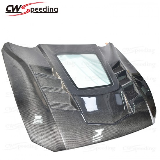 IMP STYLE CARBON FIBER HOOD FOR 2015-2019 FORD MUSTANG 