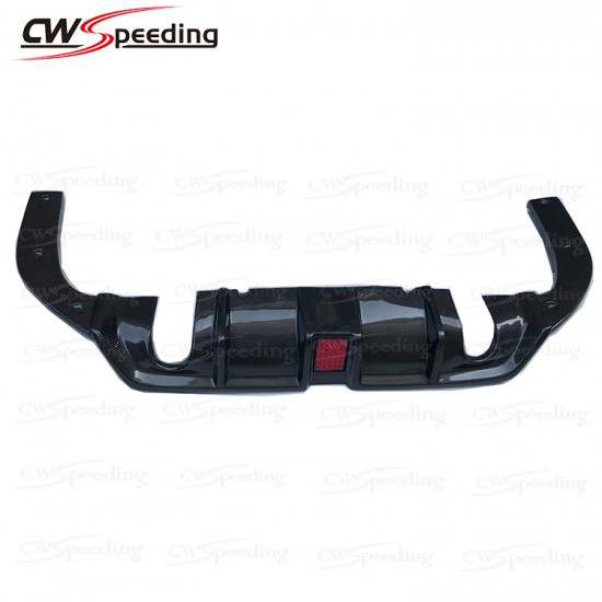 CWS-A STYLE CARBON FIBER REAR DIFFUSER WITH LEADER LIGHT FOR 2016-2018 HONDA CIVIC X