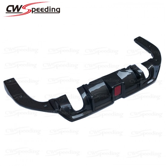 CWS-A STYLE CARBON FIBER REAR DIFFUSER WITH LEADER LIGHT FOR 2016-2018 HONDA CIVIC X