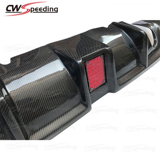 CWS-A STYLE CARBON FIBER REAR DIFFUSER WITH LEADER LIGHT FOR 2016-2018 HONDA CIVIC X