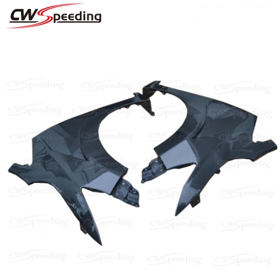CARBON FIBER FRONT FENDER WITH HOLE FOR 2014-2016 HONDA FIT GK5 CARBON FIBER FRONT FENDER WITH HOLE FOR 2014-2016 HONDA FIT GK5