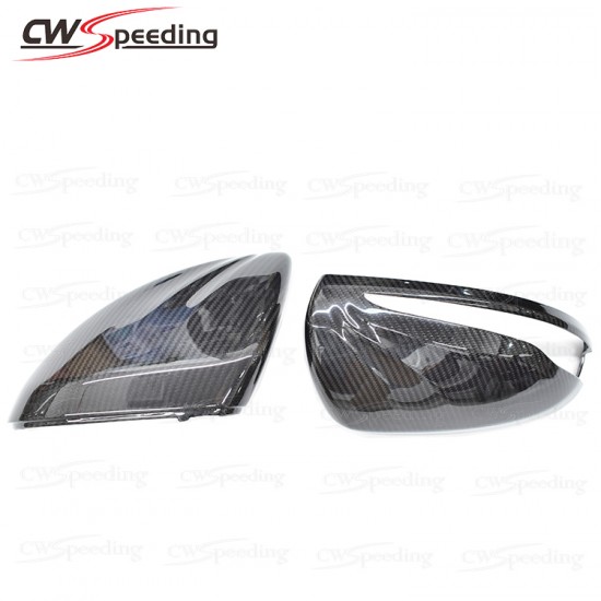 REPLACEMENT STYLE DRY CARBON FIBER SIDE MIRROR COVER FOR MERCEDES-BENZ C-CLASS W205 REPLACEMENT STYLE DRY CARBON FIBER SIDE MIRROR COVER FOR MERCEDES-BENZ C-CLASS W205