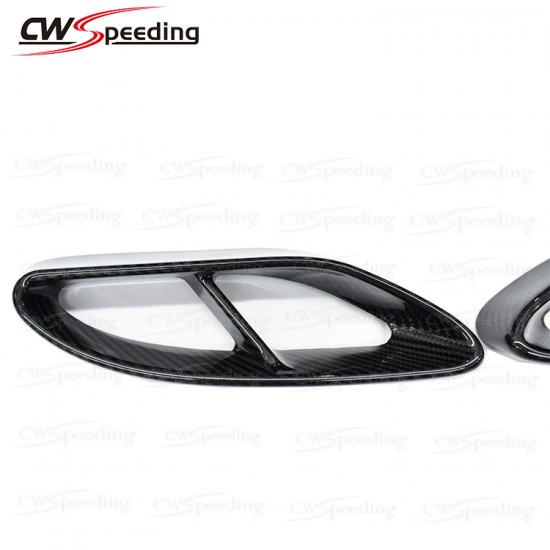 DRY CARBON FIBER REAR BUMPER EXHAUST SURROUND FOR MERCEDES-BENZ C-CLASS W205 DRY CARBON FIBER REAR BUMPER EXHAUST SURROUND FOR MERCEDES-BENZ C-CLASS W205