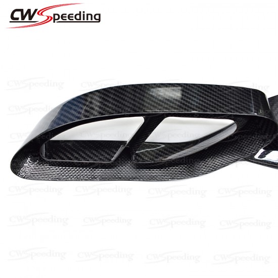 DRY CARBON FIBER REAR BUMPER EXHAUST SURROUND FOR MERCEDES-BENZ C-CLASS W205