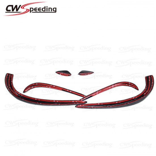 CARBON FIBER FRONT BUMPER CANARDS FOR 2015-2016 MERCEDES-BENZ C-CLASS W205 C180 C200 C260