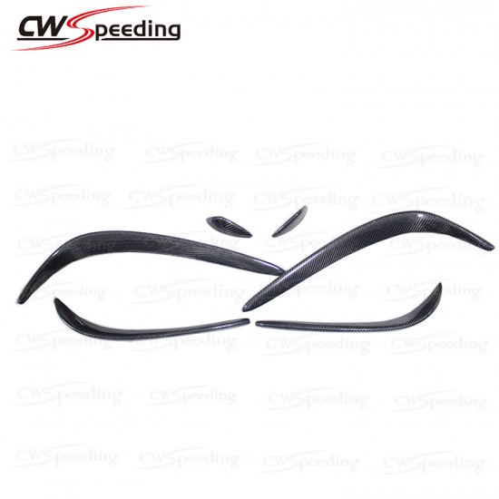 CARBON FIBER FRONT BUMPER CANARDS FOR 2015-2016 MERCEDES-BENZ C-CLASS W205 C180 C200 C260