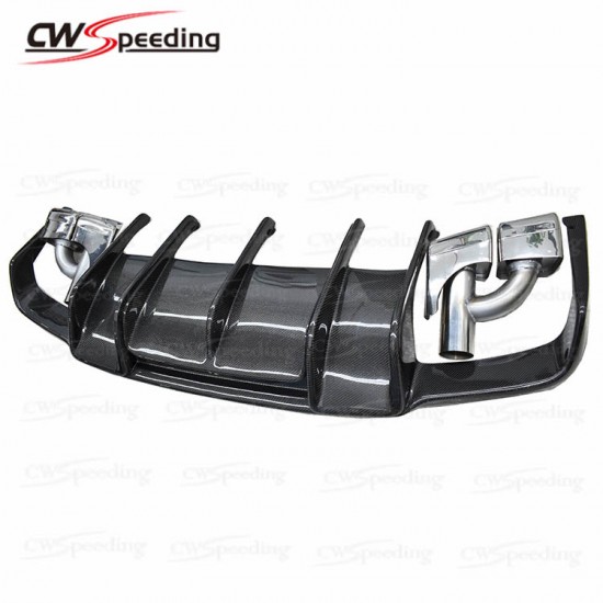 RENNTECH STYLE CARBON FIBER REAR DIFFUSER WITH EXHUAST PIPES FOR 2012-2013 MERCEDES BENZ CLS-CLASS W218 AMG CLS350