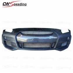  JA STYLE CARBON FIBER FRONT BUMPER WITH LIP FOR 2012-2016 NISSAN GTR R35