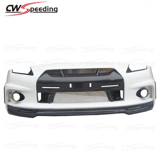 WALD STYLE HALF CARBON FIBER FRONT BUMPER FOR 2008-2016 NISSAN GTR R35