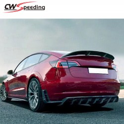 R STYLE DRY CARBON FIBER REAR SPOILER FOR 2016-2018 TESLA MODEL 3 