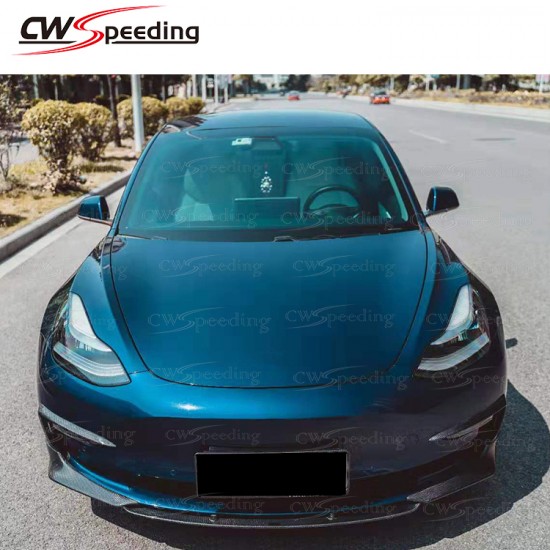 CWS STYLE CARBON FIBER FRONT LIP FOR 2016-2018 TESLA MODEL 3 