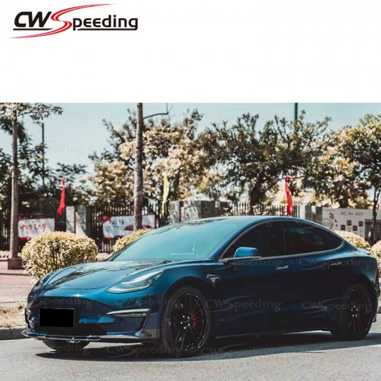 CWS STYLE CARBON FIBER SIDE SKIRTS FOR 2016-2018 TESLA MODEL 3 