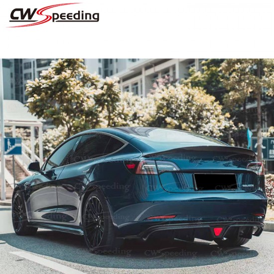 CWS STYLE CARBON FIBER REAR DIFFUSER FOR 2016-2018 TESLA MODEL 3 CWS STYLE CARBON FIBER REAR DIFFUSER FOR 2016-2018 TESLA MODEL 3