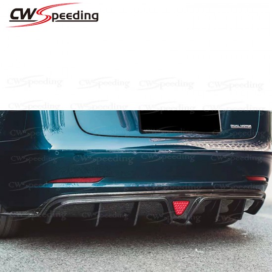 CWS STYLE CARBON FIBER REAR DIFFUSER FOR 2016-2018 TESLA MODEL 3 CWS STYLE CARBON FIBER REAR DIFFUSER FOR 2016-2018 TESLA MODEL 3